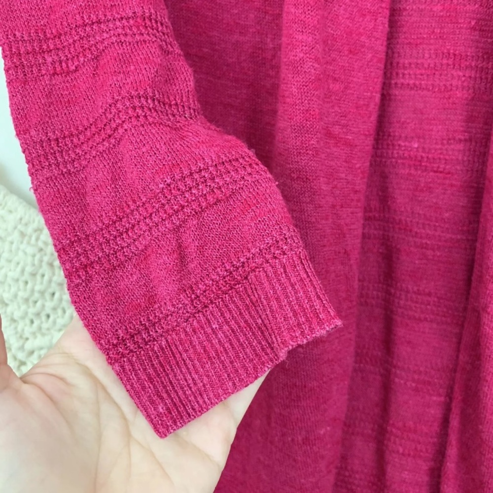 Anthropologie Yellow Bird Pink Open Knit Cardigan - Picture 6 of 9